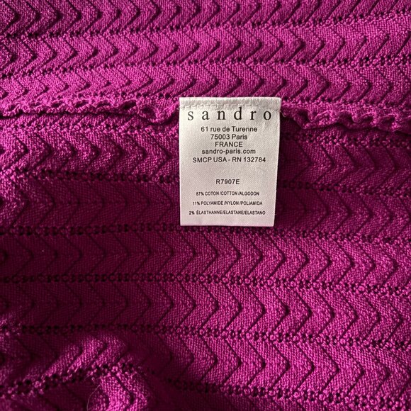 Sandro Paris Hot Pink Knit Strapless Mini Dress - Size S/M - Picture 9 of 11